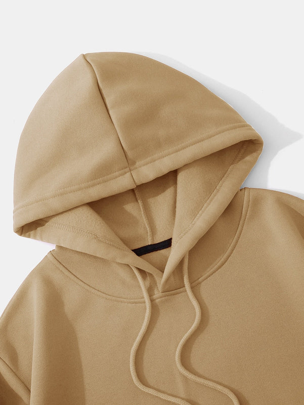 Ezwear capucha unicolor con cordon crop con forro termico
