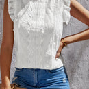 Tall Blusa con bordado con ojal ribete con fruncido
