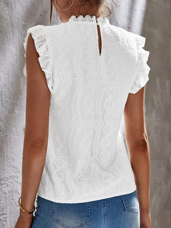 Tall Blusa con bordado con ojal ribete con fruncido