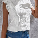 Tall Blusa con bordado con ojal ribete con fruncido