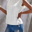 Tall Blusa con bordado con ojal ribete con fruncido