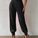 Prive pantalones conicos de talle alto bajo con cordon