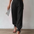 Prive pantalones conicos de talle alto bajo con cordon