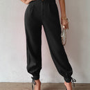 Prive pantalones conicos de talle alto bajo con cordon