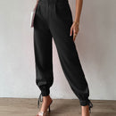 Prive pantalones conicos de talle alto bajo con cordon