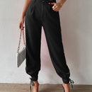 Prive pantalones conicos de talle alto bajo con cordon
