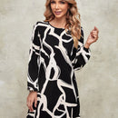 EMERY ROSE Vestido tunico con estampado de dibujo de manga farol