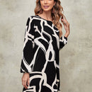 EMERY ROSE Vestido tunico con estampado de dibujo de manga farol