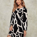 EMERY ROSE Vestido tunico con estampado de dibujo de manga farol