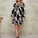 EMERY ROSE Vestido tunico con estampado de dibujo de manga farol