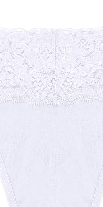 FINETOO Tanga con encaje en contraste