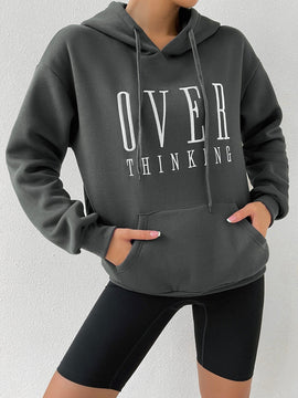 Moosta sudadera con capucha y cordon mujer, estampado "overrensando", otono