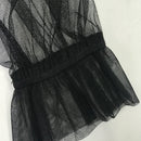 Eilly Bazar vestido ajustado de manga farol de malla transparente