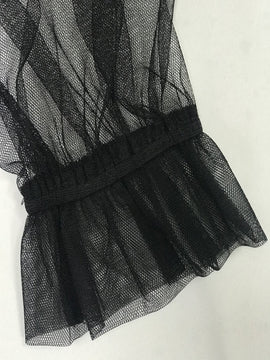 Eilly Bazar vestido ajustado de manga farol de malla transparente
