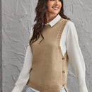 LUNE Chaleco jersey bajo con abertura con boton lateral