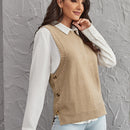 LUNE Chaleco jersey bajo con abertura con boton lateral