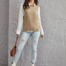 LUNE Chaleco jersey bajo con abertura con boton lateral