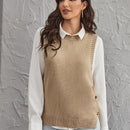 LUNE Chaleco jersey bajo con abertura con boton lateral