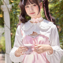ROMWE Kawaii Camisa corta ribete fruncido de cuello exagerado
