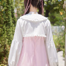 ROMWE Kawaii Camisa corta ribete fruncido de cuello exagerado