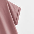 BASICS Vestido camiseta unicolor algodon manga enrollada