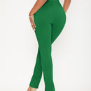 Sxy pantalones largos informales de unicolor con dobladillo dividido para mujeres