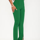 Sxy pantalones largos informales de unicolor con dobladillo dividido para mujeres