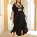 Vestido aplique de manga murcielago