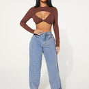 SXY Jeans vinculado con cadena de pierna ancha