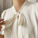 DAZY Blusa De Cuello A Juego Con Corbata Y Mangas Abullonadas