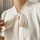DAZY Blusa De Cuello A Juego Con Corbata Y Mangas Abullonadas