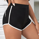 SXY Shorts estampado de esqueleto unido en contraste