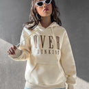 Moosta sudadera con capucha y cordon mujer, estampado "overrensando", otono