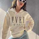 Moosta sudadera con capucha y cordon mujer, estampado "overrensando", otono