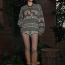 ROMWE Fairycore Jersey floral & con patron geometrico