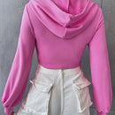 Ezwear capucha unicolor con abertura bajo hanky 2 en 1 con cordon