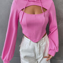 Ezwear capucha unicolor con abertura bajo hanky 2 en 1 con cordon