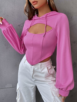 Ezwear capucha unicolor con abertura bajo hanky 2 en 1 con cordon