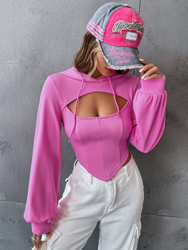Ezwear capucha unicolor con abertura bajo hanky 2 en 1 con cordon