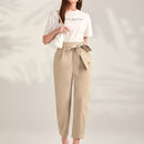 Mulvari pantalones unicolor con cinturon