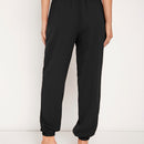 Lune pantalones de cintura con volante de cintura con nudo