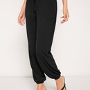 Lune pantalones de cintura con volante de cintura con nudo