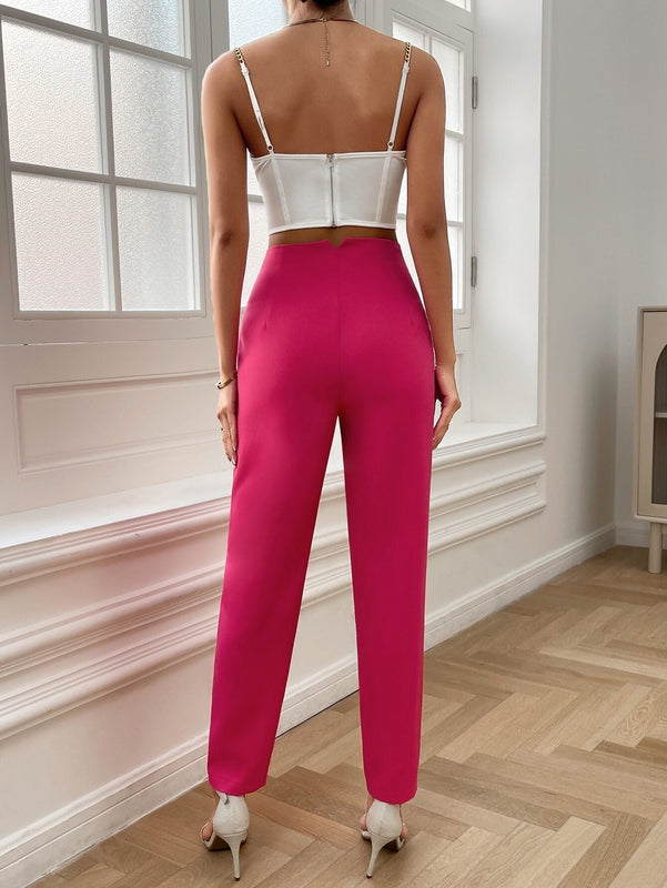 Essnce Pantalones de talle alto con fruncido