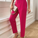 Lune pantalones de mujer casuales a rayas nauticas y entallados, para otono