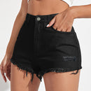 EZwear Shorts mezclilla rotos bajo crudo