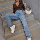 EZwear Jeans rotos de talle alto