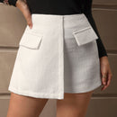 Prive Skort con diseno de solapa tweed