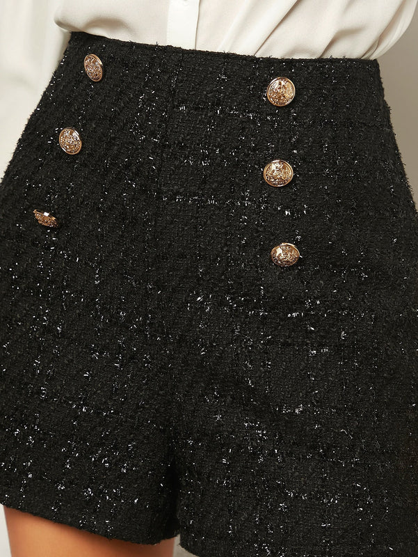 BIZwear Shorts tweed de doble botonadura ropa de trabajo