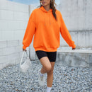 Ezwear sudadera informal con capucha y estampado de lema en azul marino para otono e invierno