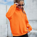 Ezwear sudadera informal con capucha y estampado de lema en azul marino para otono e invierno